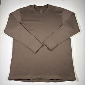 WOOLX Mens Glacier Long Sleeve Crew Base Layer 2XL Brown 100% Merino Wool Heavy